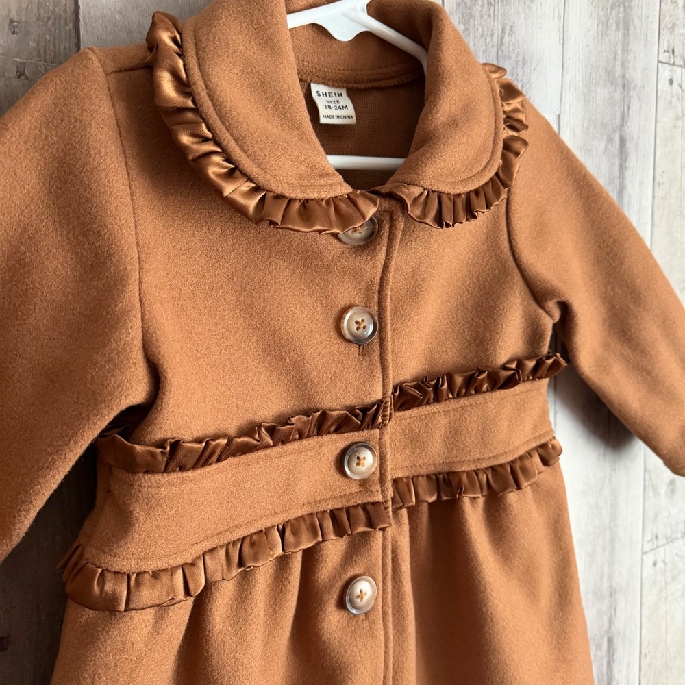 Brown Coat for Toddler Girl - Picture 3 of 4
